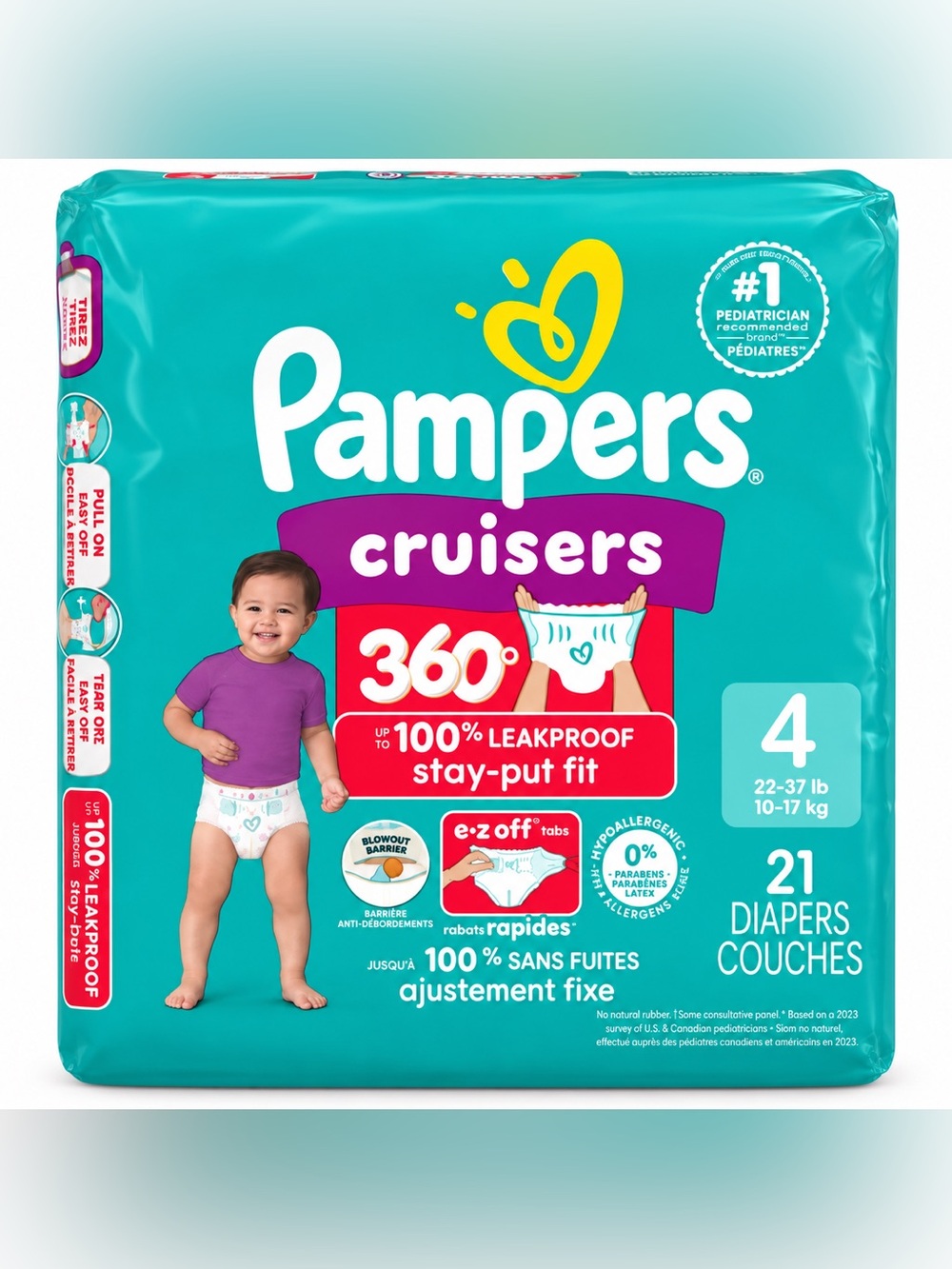 Pampers Cruisers 360° Size 4 Diapers - Teal Packaging